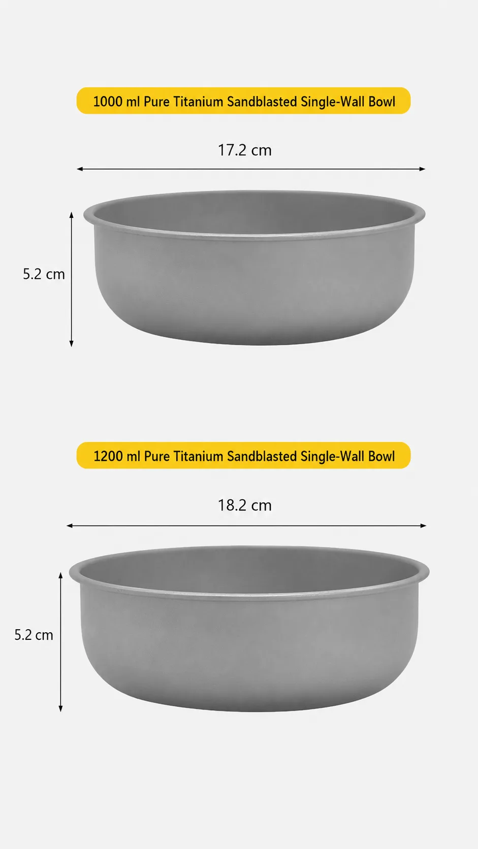 1000ml large capacity titanium ramen noodle bowl wide mouth serving bowl