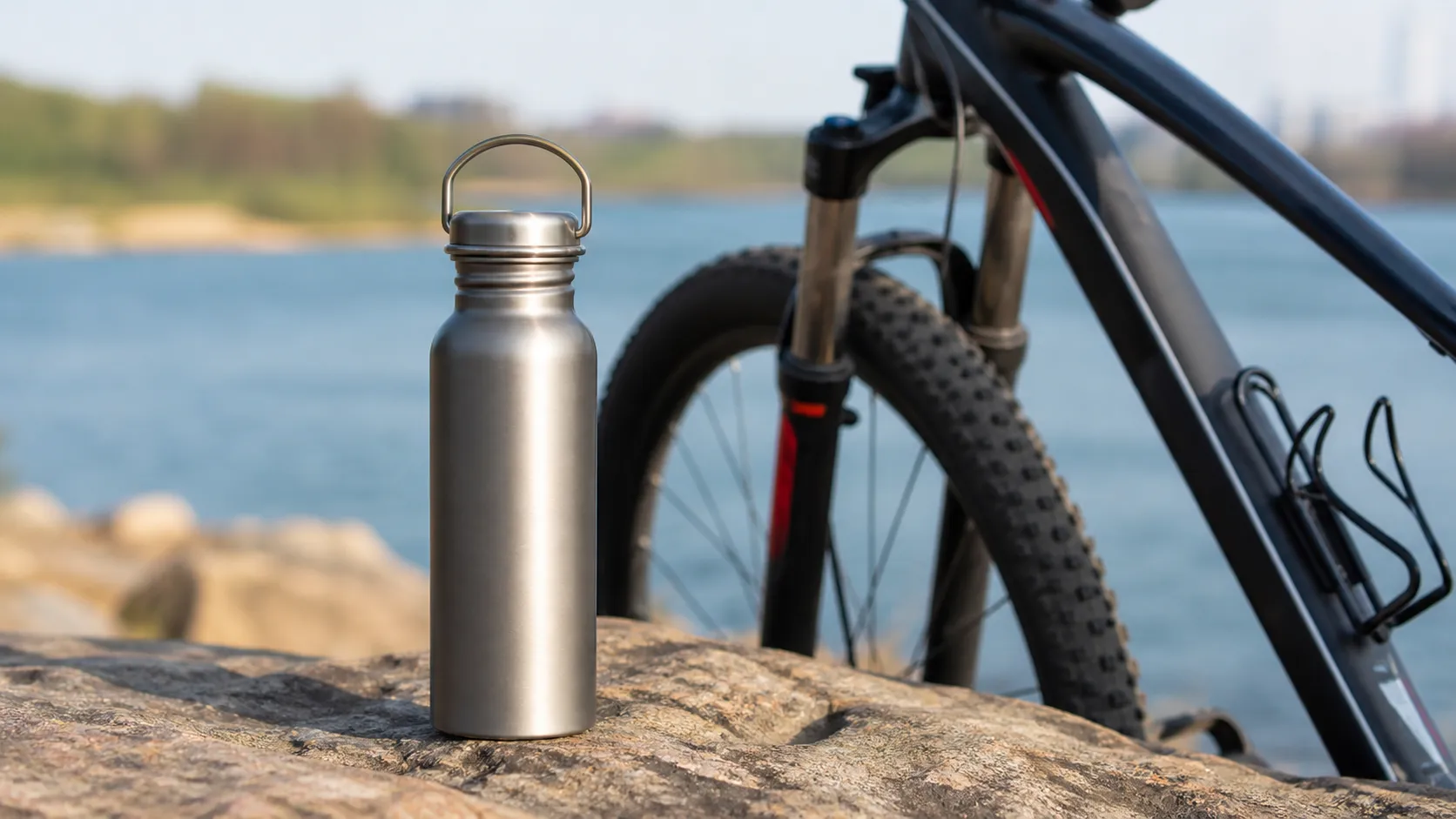 Pure Titanium Sports Water Bottle 450ml 600ml for Cycling