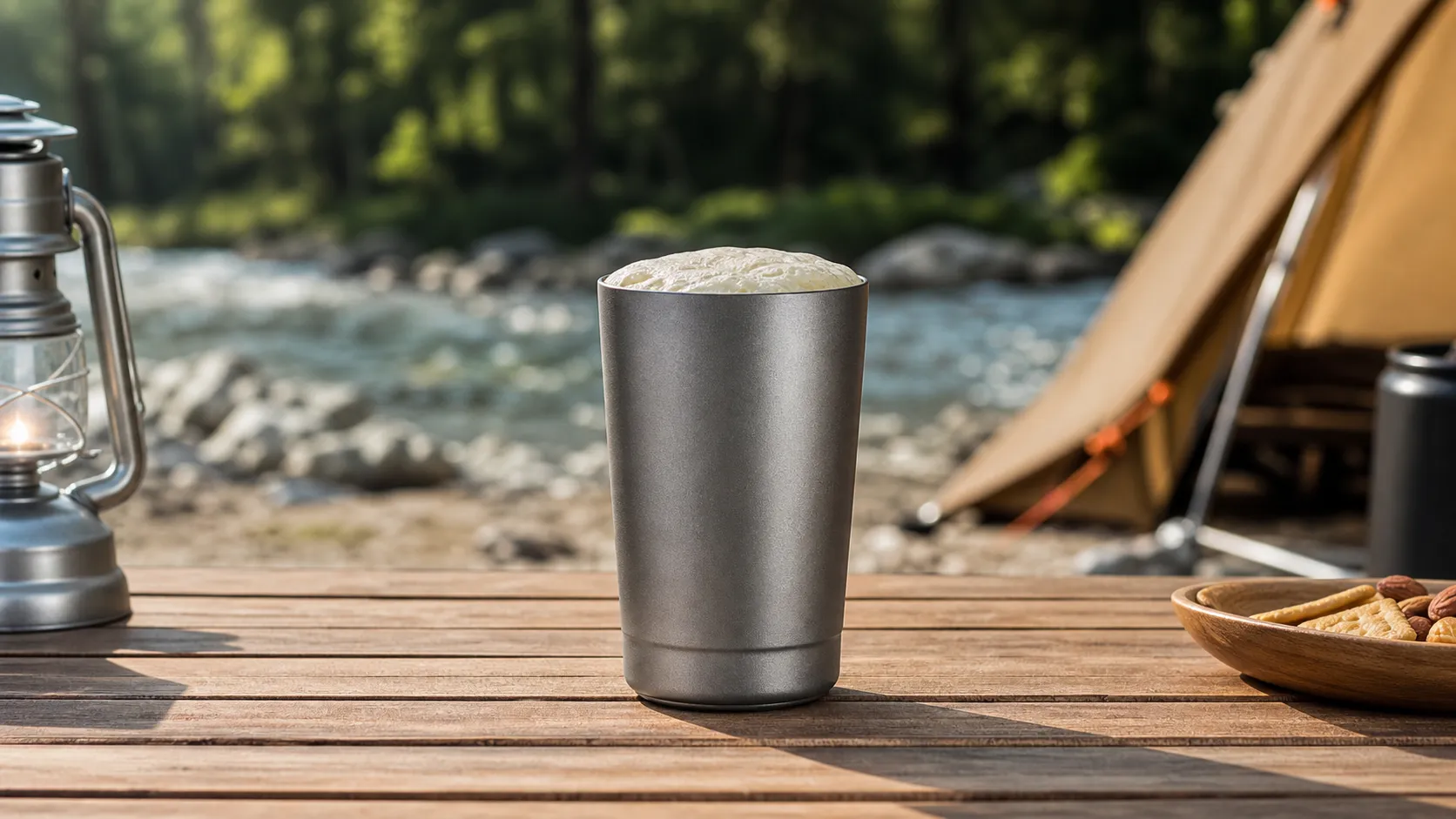 Pure Titanium Double Wall Beer Cup Lightweight Insulated