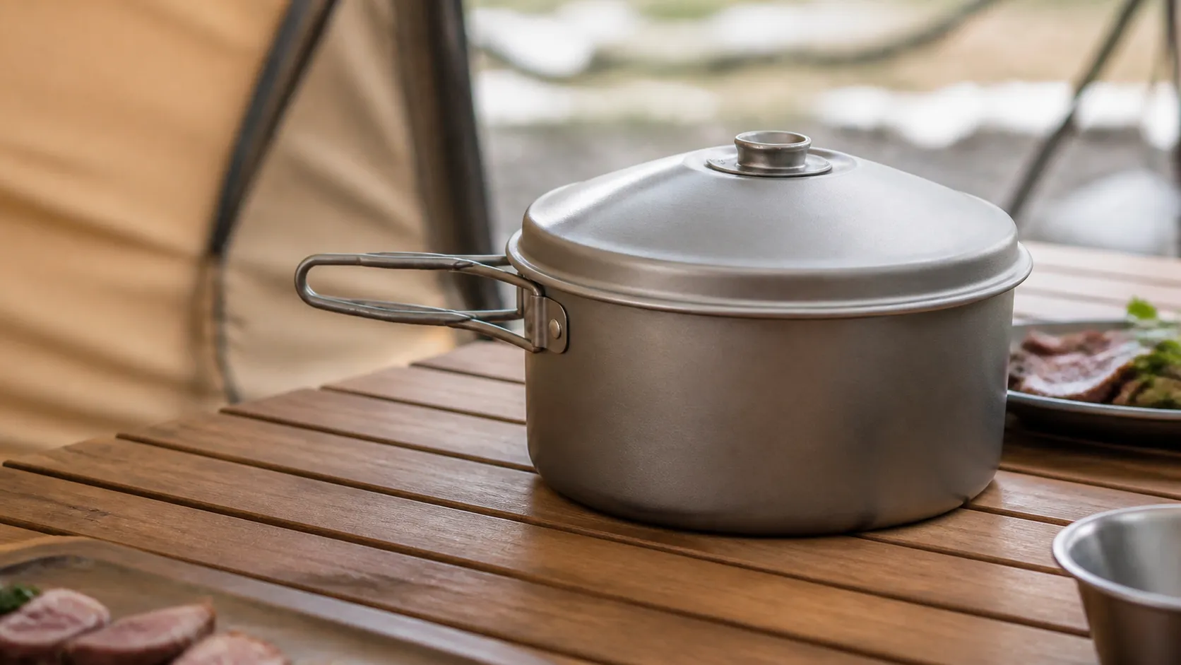Pure Titanium Large Capacity Camping Stewing Pot UFO Lid