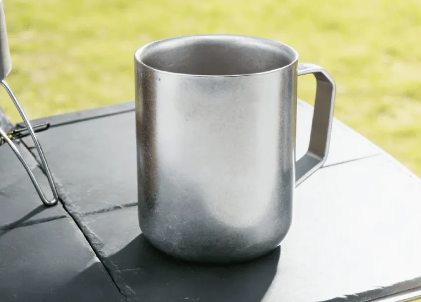 Pure Titanium Double Wall Mug 380ml Fixed Handle Infuser